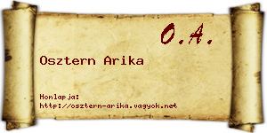 Osztern Arika névjegykártya